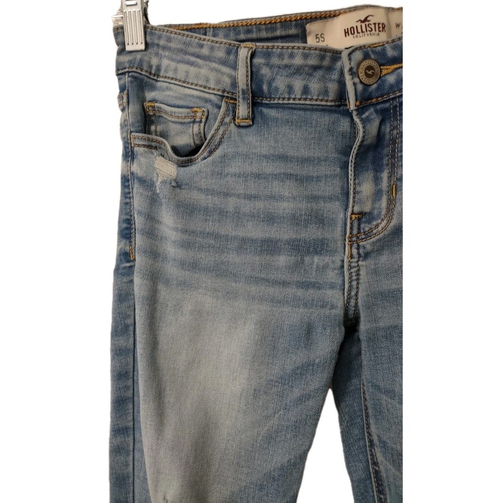 Hollister Jeans Women's Size 5 S Blue Denim  Skinny  Distressed Stretch  W27 L25 - Picture 5 of 15